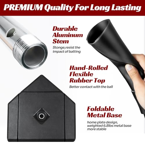 Portable Baseball Batting Tee - Height Adjustable for All Ages