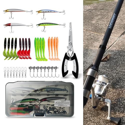2-Piece Telescopic Fishing Rod and Reel Combo with Accessories