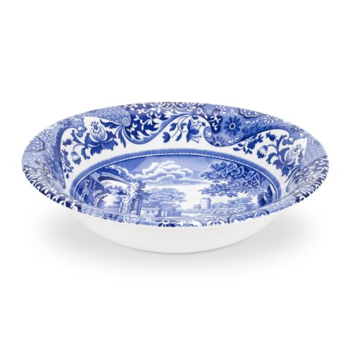 Blue Italian Ascot Cereal Bowl Set of 4 - Classic Fine Earthenware from Spode