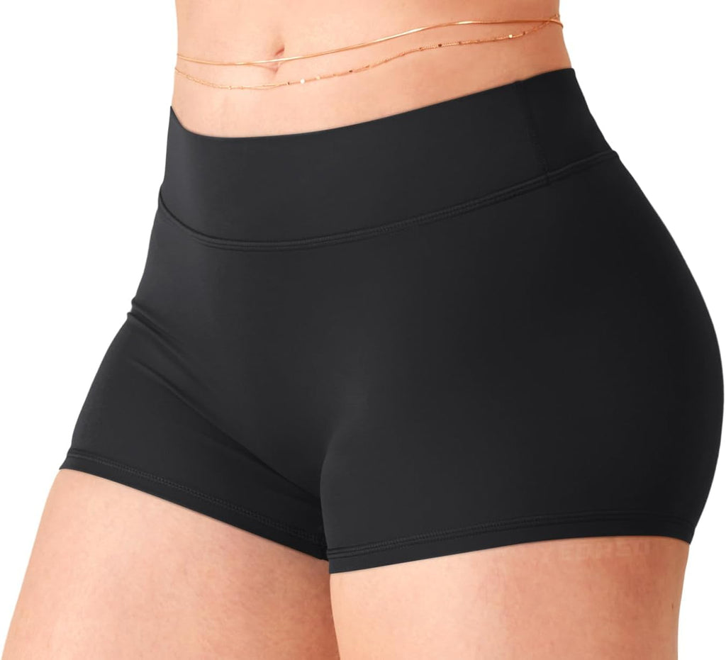 YEOREO Women's Low Rise Biker Shorts - 2.5" No Front Seam for Yoga & Gym Workouts | Comfortable Booty Fit