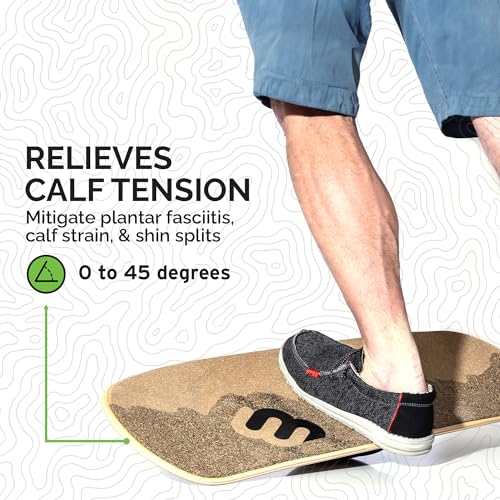 Whirly Board Wide 360° Balance Board with Cork Rubber Grip Tape - Home Gym & Desk Workout