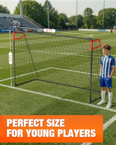 8x5 FT Foldable Soccer Goal - Portable Metal Frame, Easy Setup, Family-Size