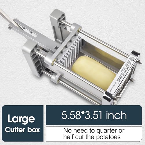 Sopito French Fry Cutter Professional Stainless Steel Potato & Vegetable Slicer 1/2" & 1/4" Blades