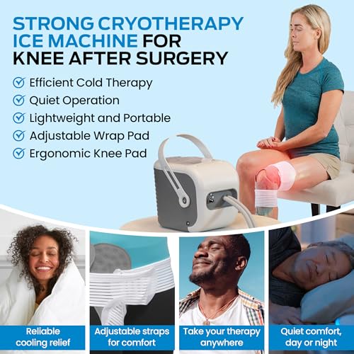 Cold Therapy Machine with Knee Pad - Quiet Post-Surgery Cryotherapy System