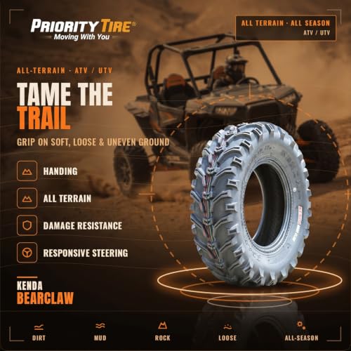 Kenda Bearclaw K299 ATV Tire 25x8.00-12 Off-Road UTV Tire - Tire Only