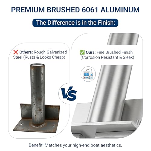 Marine-Grade Aluminum Boat Lift Guide Post Bracket with Drain Hole - Fits 1-1/2" Pipe