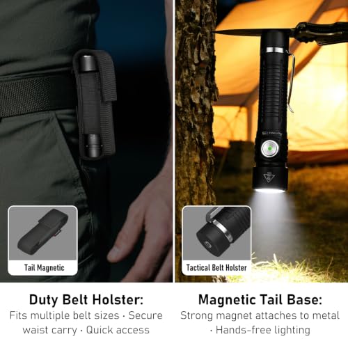 High Lumens Tactical LED Flashlight 5000LM with 7 Modes & USB-C Rechargeable