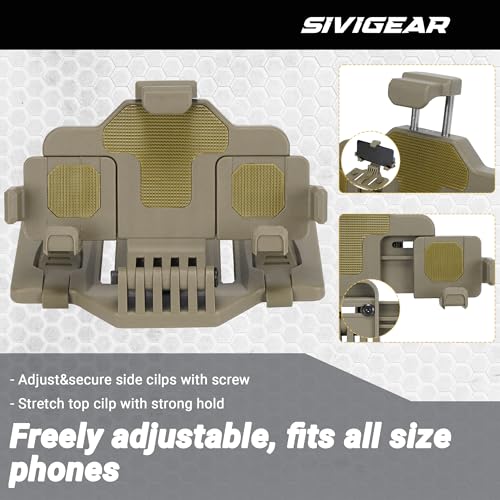 Coyote Brown Tactical Phone Holder for 6.0-7.7 Inch Devices, MOLLE Chest Mount