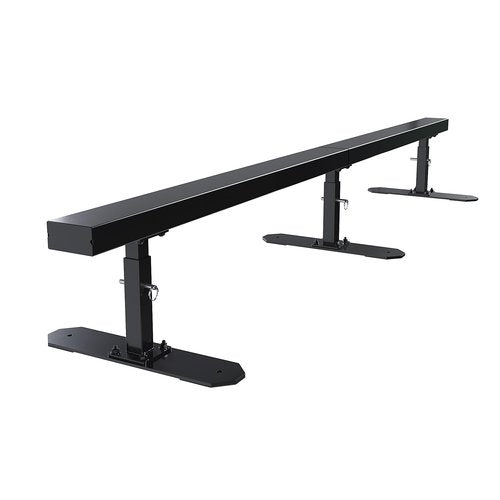 KUAFU 6ft Long Flat Bar Skate Rail, Portable Skateboard Ramp Grind Rail, Detachable Skatepark Grind Rail, for BMX, Scooters, Snowboard and Roller Skating - Adjustable Height
