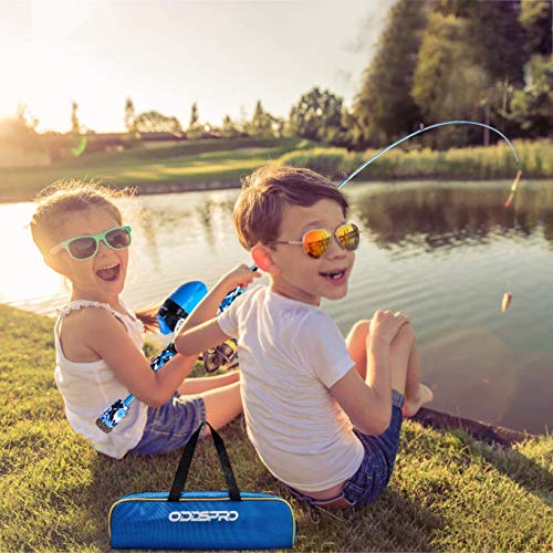 Kids Telescopic Fishing Pole and Reel Combo Set - Pink & Blue Variations