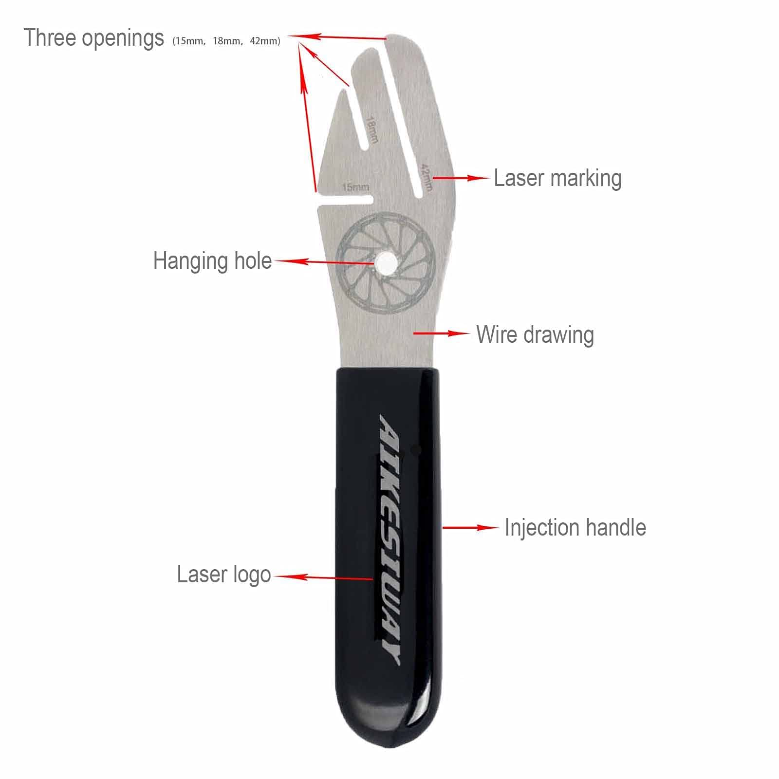 Rotor Truing Fork Bike Disc Alignment Tool Bicycle Brake Wrench,Bike Disc Brake Pad Adjustment Alignment Tool Gap Regulator,3 Slot Depths,Strong,Easy to Carry and Use (1 wrench & 2 regulators)