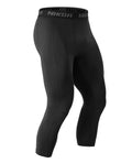 Niksa 3/4 Men's Compression Pants - Athletic Running Capri Tights Quick Dry Basketball Sports Leggings Gym Workout Base Layer