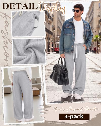 Men's Open Bottom Sweatpants with Pockets - Casual Activewear