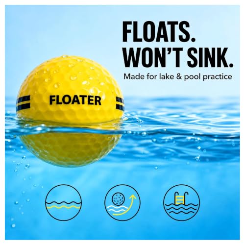 Yellow Floating Golf Balls for Lake & Pool Practice - High Visibility Water Balls