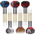 18 Pcs Steel Tip Darts Set - 14g Metal Tips, 6 Flight Patterns, 6.0in Barrels & Shafts