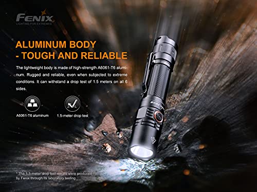 Fenix PD35 V3.0 Rechargeable Tactical Flashlight - 1700 Lumens, Black