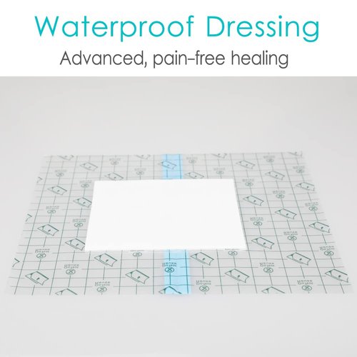 Waterproof Shower Cover Shields Dialysis Port Picc Line Chest Catheter PD Peritoneal Dialysis Chemo Non-Stick Center Pad for Feeding Tube Peg G-Tube Patient Bandage Protector, 10"x10"(Pack of 25)