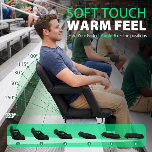 Sekey 25-Inch Extra Wide Stadium Seat with Back Support No Heat - 1 Pack