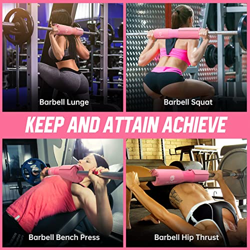 Pink Barbell Squat Pad for Bench Press - Women & Men Gym Weightlifting