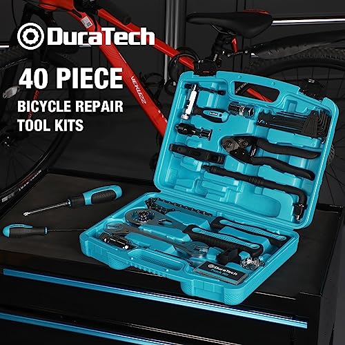 DURATECH 40 Piece Bike Repair Tool Kit with Storage Case - Bicycle Maintenance Set