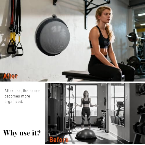 Wall Mount Exercise Ball Holder for Yoga & Balance Trainers