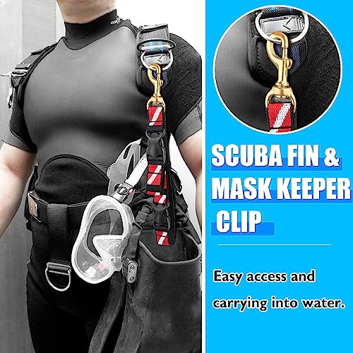 2-in-1 Dive Fin Holder and Mask Clip Strap - Water Sports Accessory