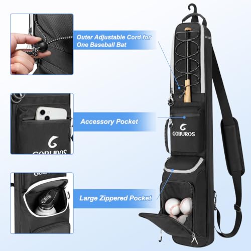 Baseball Travel Bag for 3-4 Softball Bats Waterproof Gear Carrier