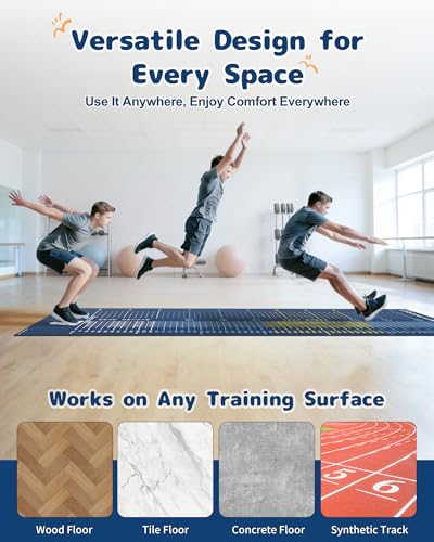 Broad Jump Mat with Feet & CM Marks for Home Exercise & PE Training