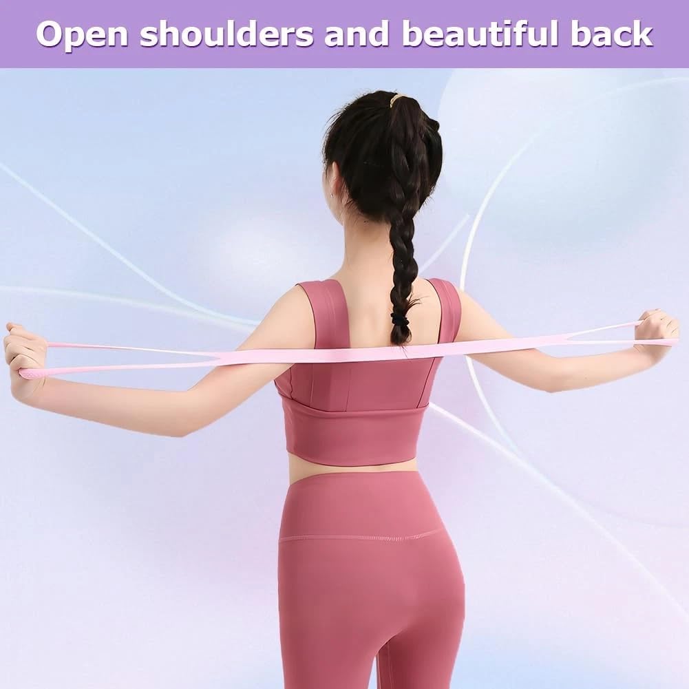 Skiennix 3-Piece Figure 8 Resistance Bands - Durable Exercise Bands with Handles for Women | Perfect for Arm, Back, and Shoulder Stretching