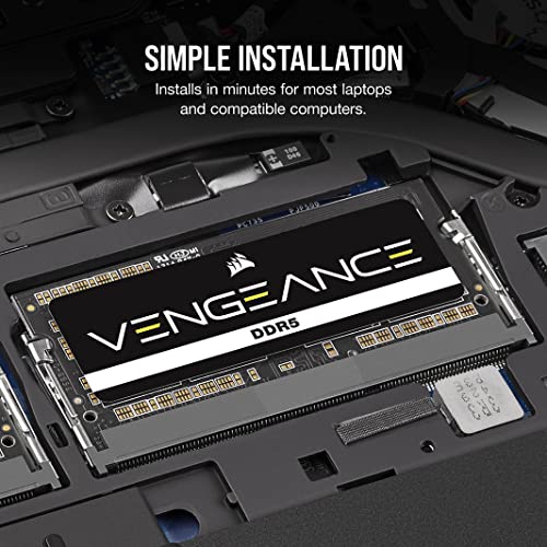 Corsair Vengeance DDR5 SODIMM 32GB (2x16GB) 5600MHz Memory Module, Black