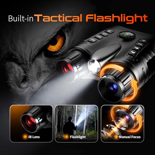 GOYOJO Night Vision Binoculars 4K IR Goggles with 32GB Recording for Hunting Camping