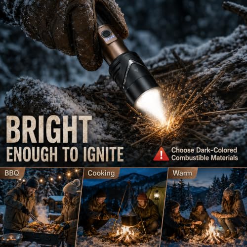 SKYFIRE Rechargeable Tactical Flashlight with 3 Lens Set, 5000 Lumens, Zoom, 6 Modes, Waterproof, Outdoor & Emergency Light