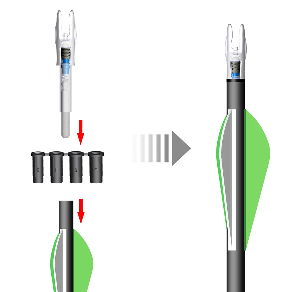 CosiComu 6PCS G Lighted Nocks for Arrows with .165 .204 .233 .244 .246 Inside Diameter with X, H, S, GT Bushings LED Light up Knocks (Blue)