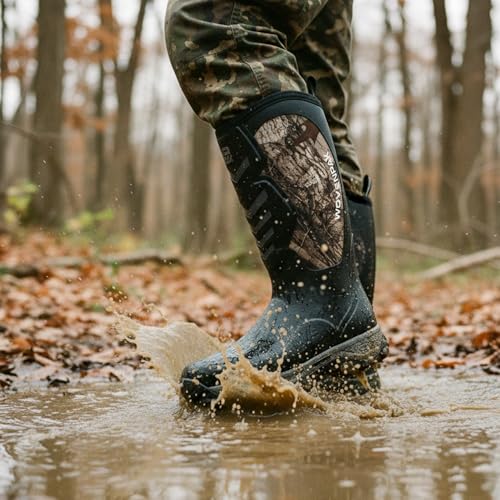 Men's Waterproof Insulated Rubber Hunting Boots - 8 / Next Camo