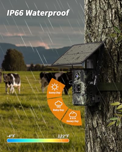 Loatos 2-Pack Cellular Trail Camera with 2K HD Live Streaming, Night Vision, Solar Power, Waterproof IP66