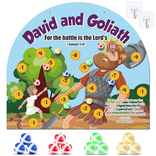 Religious Dart Board Game for Kids with Bible Theme and Sticky Balls