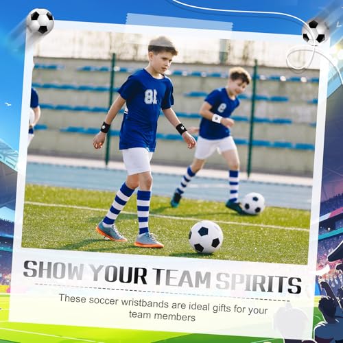 Soccer Sports Wristbands 20pcs - Black and White Sweat Absorbing Fitness Accessories