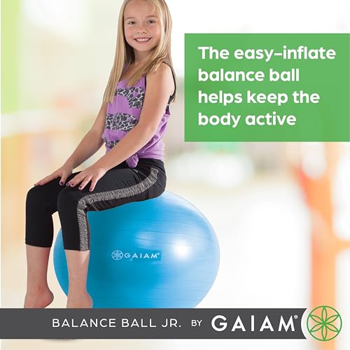 Gaiam Classic Balance Ball Chair Kids Seat Blue/Green - Active Sitting