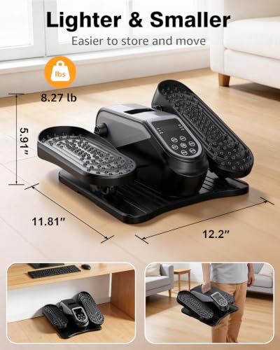 Under Desk Elliptical Mini Exercise Bike for Seniors - Black