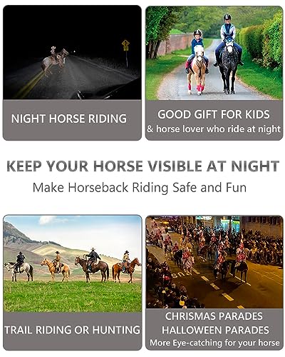 LED Horse Breast Collar with 7 Colors Light Up Horse Tack for Night Riding