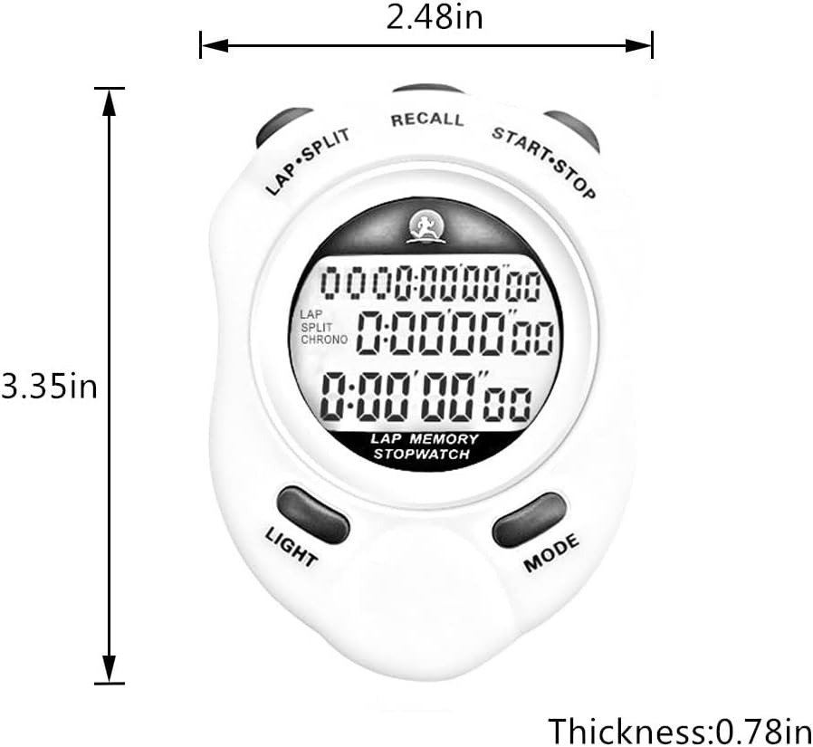 Skiennix Stopwatch - Metal Sports Timer with 10/100/400 Laps, 0.01s Precision & Countdown Alarm