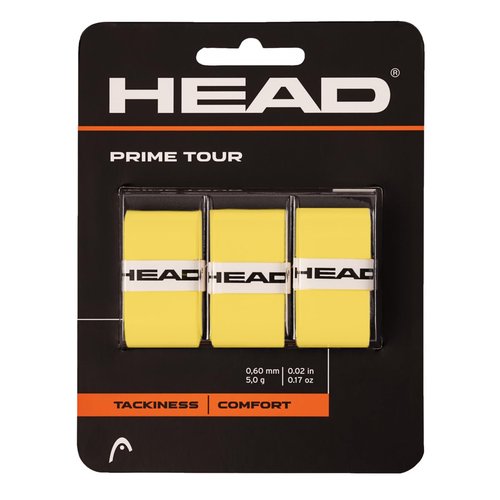 HEAD Prime Tour Tennis Racquet Overgrip 3 Pack (Yellow)