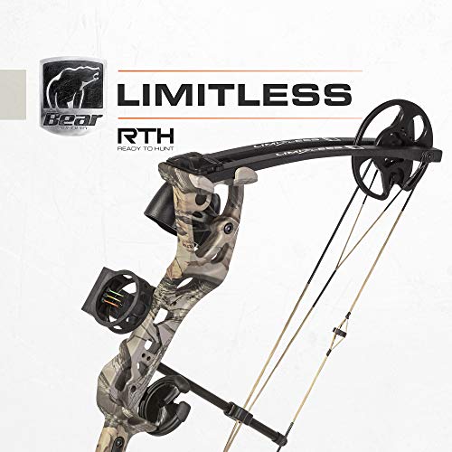 Bear Archery Limitless Dual Cam Compound Bow with Quiver Sight Rest - Bow