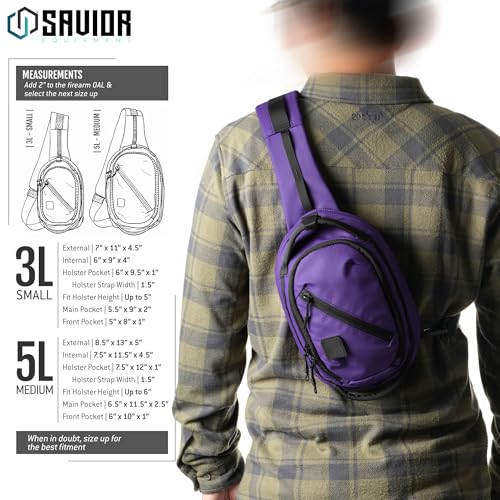 Medium Indigo Savior Equipment Obscura Sling Bag Tactical EDC Crossbody Pistol Holster