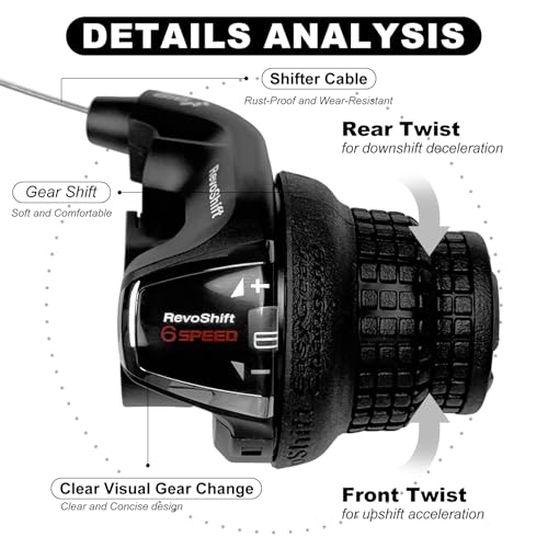 6 Speed Bike Shifter SL-RS35-6R Right Twist Shift Lever for Mountain & Commuter Bikes - Variation of THIS listing