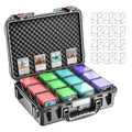 Card Storage Box Deck Case with 12 Clear Deck Boxes for MTG YuGiOh TCG Collection