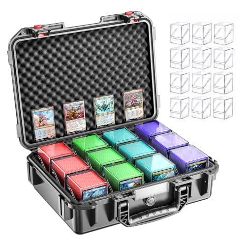 Card Storage Box Deck Case with 12 Clear Deck Boxes for MTG YuGiOh TCG Collection