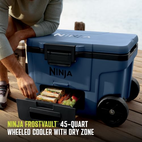 Ninja FrostVault 45QT Wheeled Cooler with Dry Storage Lakeshore Blue