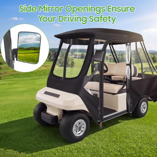 10L0L Golf Cart Enclosure for Club Car DS 1981+ 4-Passenger Models Waterproof Windproof Cover