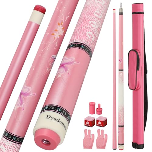 Pink Pool Cue 19oz 58 Inch Canadian Maple with Leather Tip - Variation MQ19-PINK